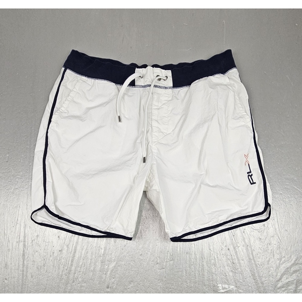 Vintage RLX Ralph Lauren Shorts Mens XL White Athletic Run Gym Basketball